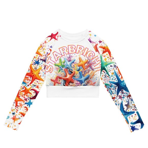 MUDPUPs Starbright Surfer Girl Rash Guard Beach Coverup Custom Crop Top - Picture 7 of 10